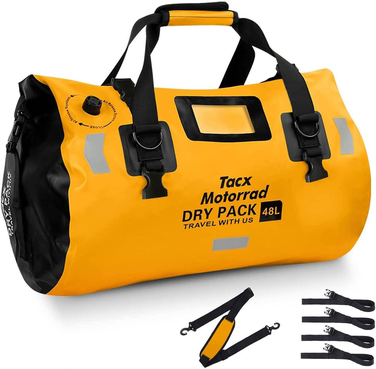 

Сумка для мотоцикла Tacx Motorrad Dry Pack 48 л, желтая