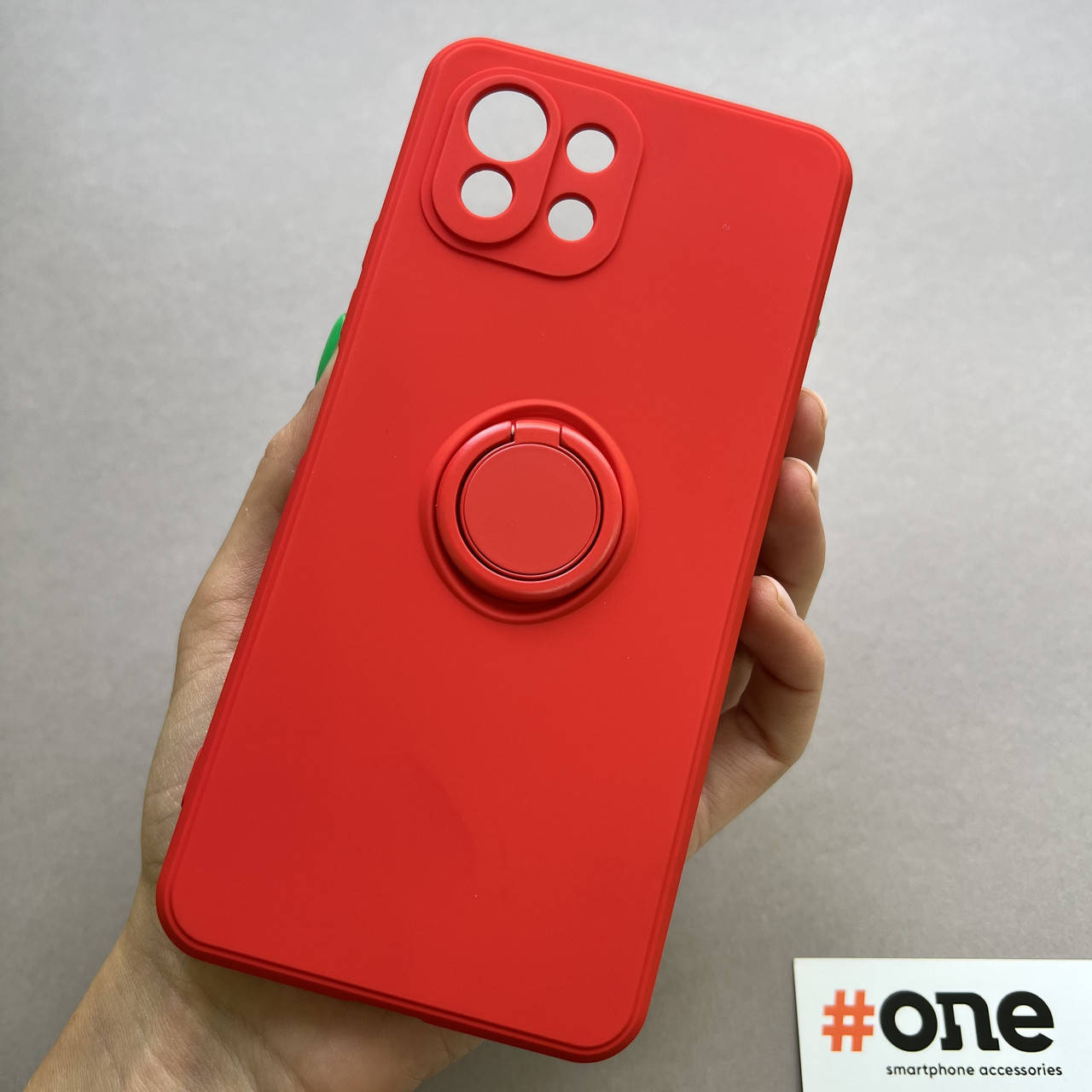 

Чехол для Xiaomi Mi 11 Lite с микрофиброй кольцом защитой камеры на телефон сяоми ми 11 лайт красный RNG