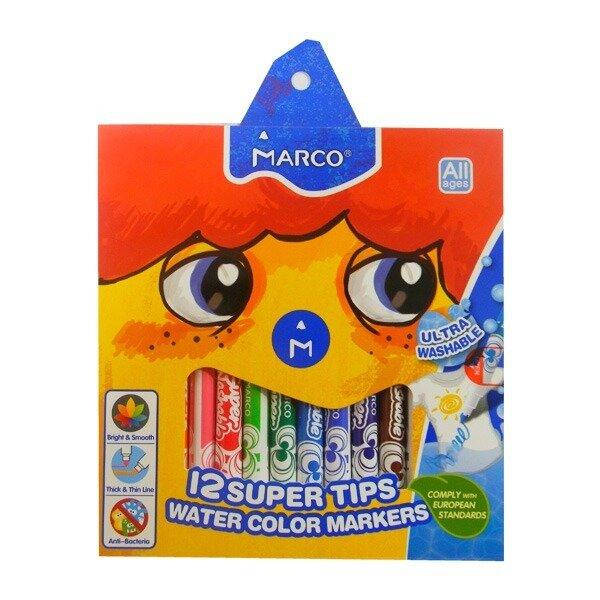 

Фломастеры Marco Super Washable 12 цветов арт.1630-12, Разные цвета