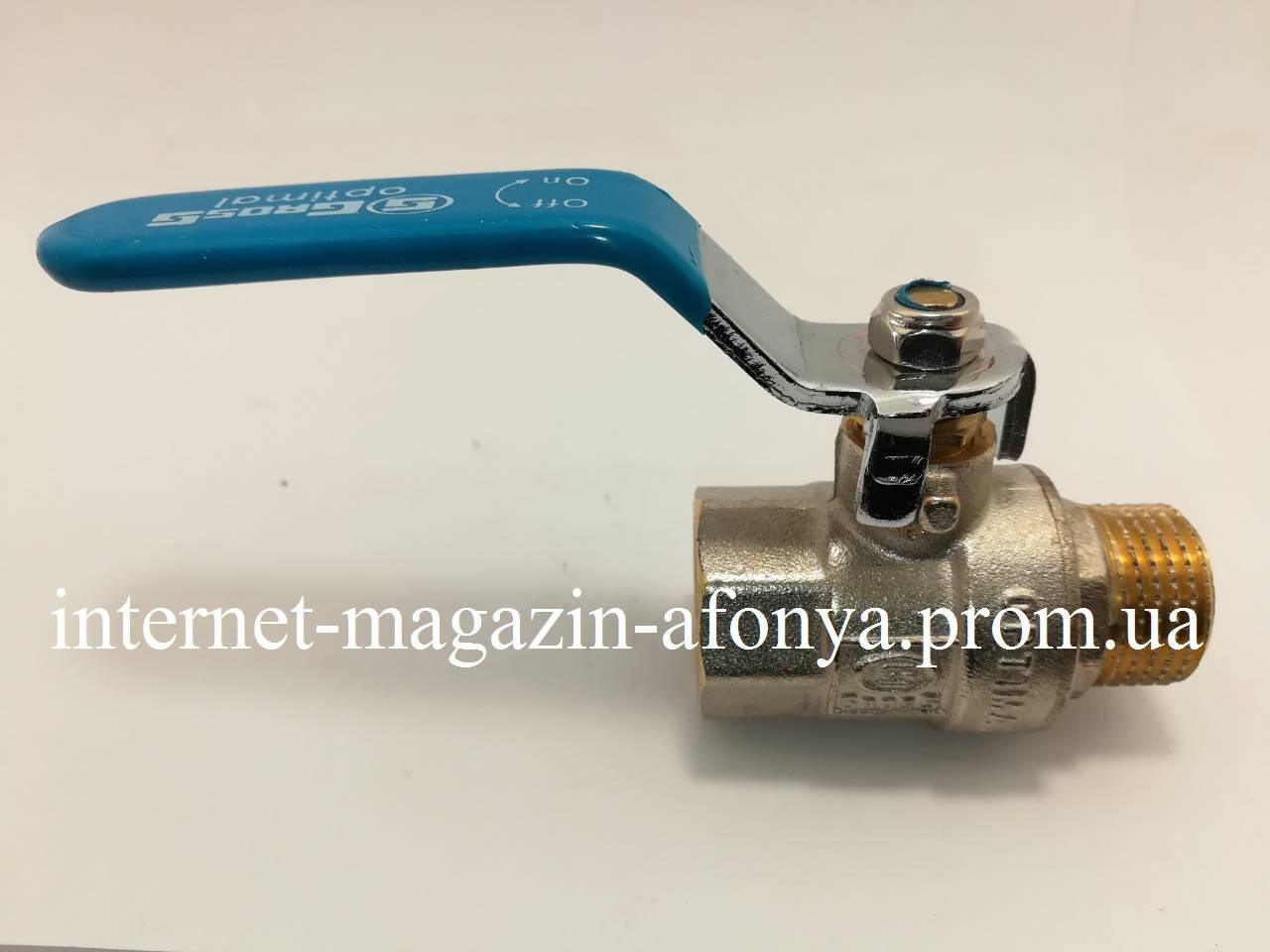 

Кран 3/4 шаровый Gross Optimal В.Н. гайка-штуцер, Синий