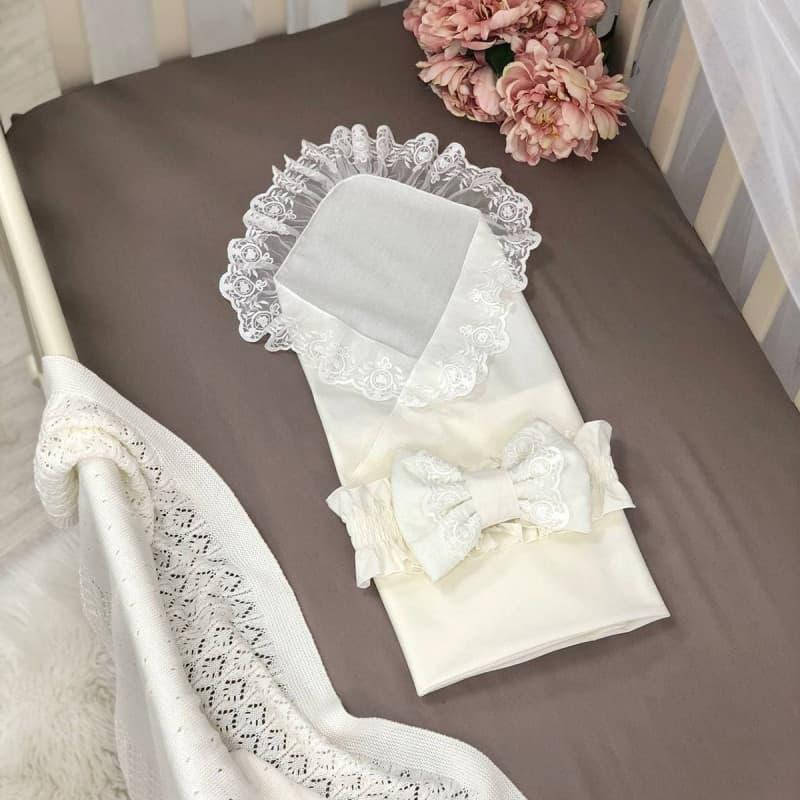 

Пеленка-вкладыш с кружевом молочная Маленькая Соня, Молочный