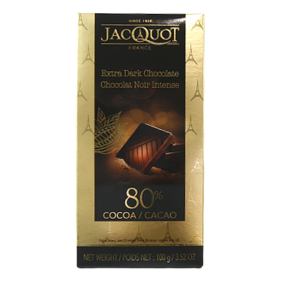 

Шоколад Джакот чорний 80% Jacquot 80% cacao 100g 17шт/ящ (Код : 00-00005542)