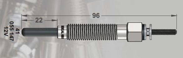 

RESCAL 055147 Свеча подогрева 12V MITSUBISHI/HYUNDAI L200-L300/H100