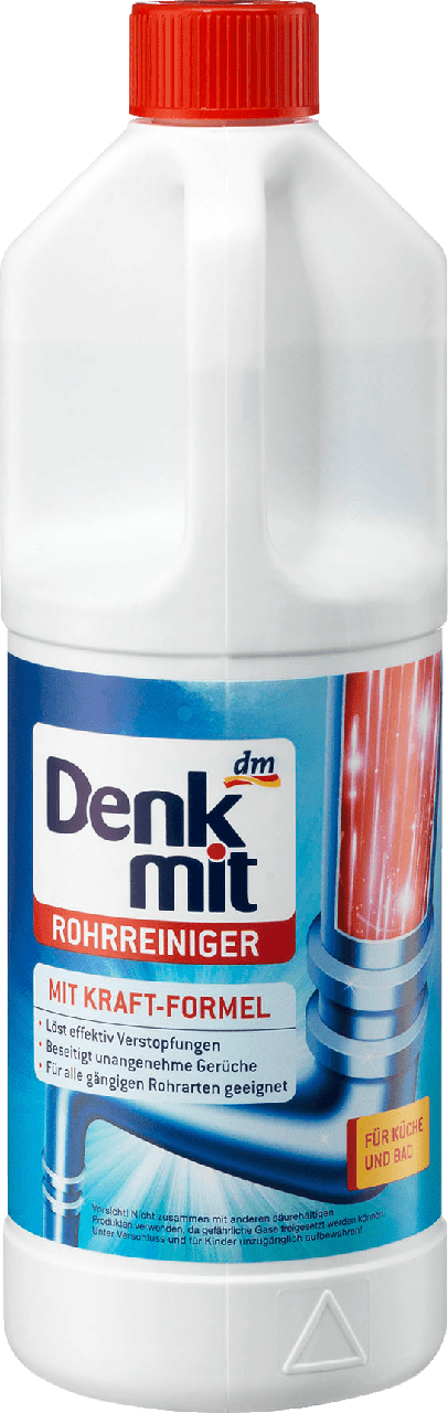 

Средство для прочистки труб Denkmit Rohrreiniger, 1L.