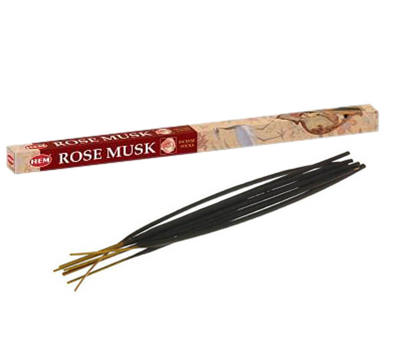 

Благовония, угольные аромапалочки Rose Musk (Роза и Муск, Hem)квадрат