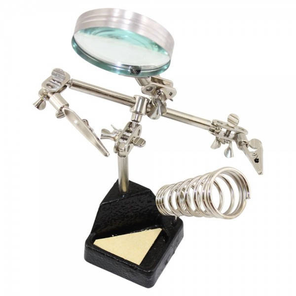 

Третья рука Zhongdi ZD-10G (MG16130) с лупой (х2,5) и подставкой под паяльник, Черный