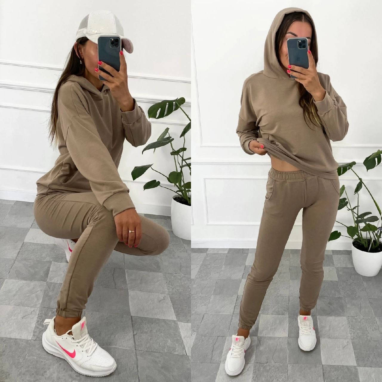 

Женский Костюм базовый однотонный