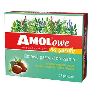 

Amolowe леденцы c Алтеем, Тимьяном и Ментолом при больном горле 16 шт
