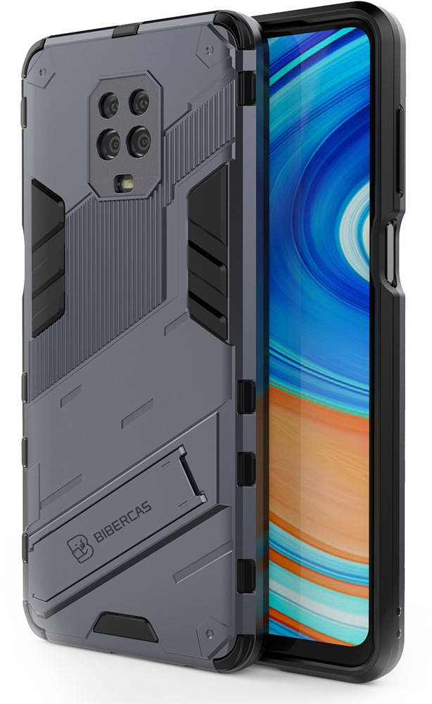 

Защитный чехол BIBERCAS Xiaomi Redmi Note 9S (с подставкой) Серый