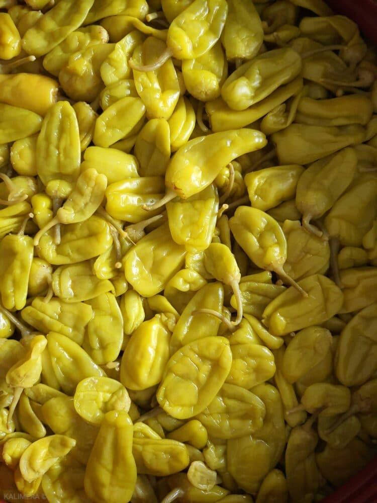 

Грецькі золотисті перчики 3-6cm, 4.5кг м.нетто, 2.25кг сухой.в, Пет пакет 70646