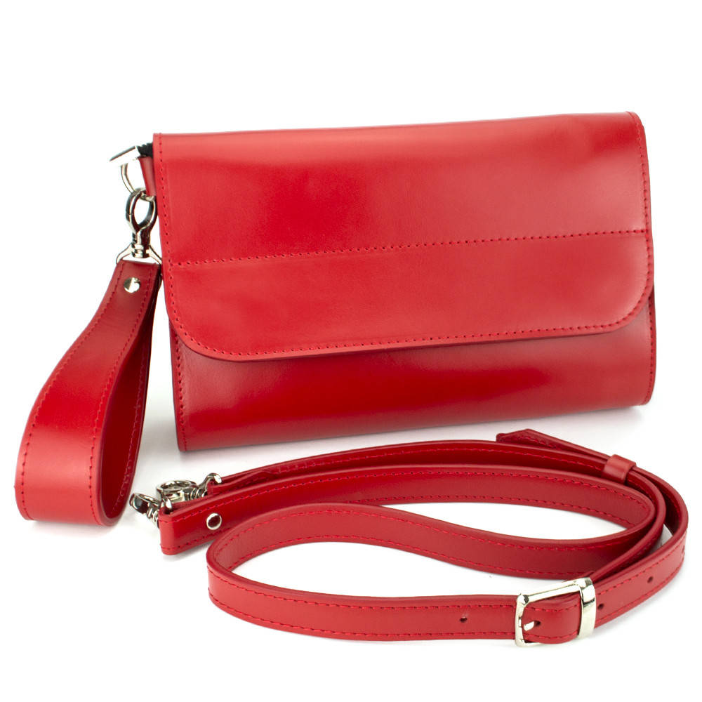 

Клатч женский кожаный на магнитах Handycover HC0020 красный