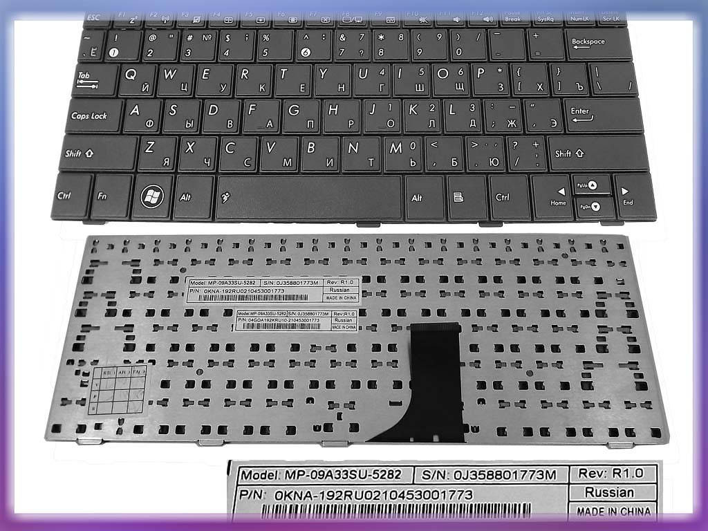 

Клавиатура для ASUS EEE PC 1005HA, 1008HA, 1001HA, 1005P, 1005PX, 1005PXD ( RU Black )., Черный