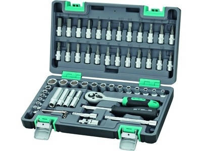 

Набор инструментов, 1/4", CrV, пластиковый кейс 57 предм. STELS 14101
