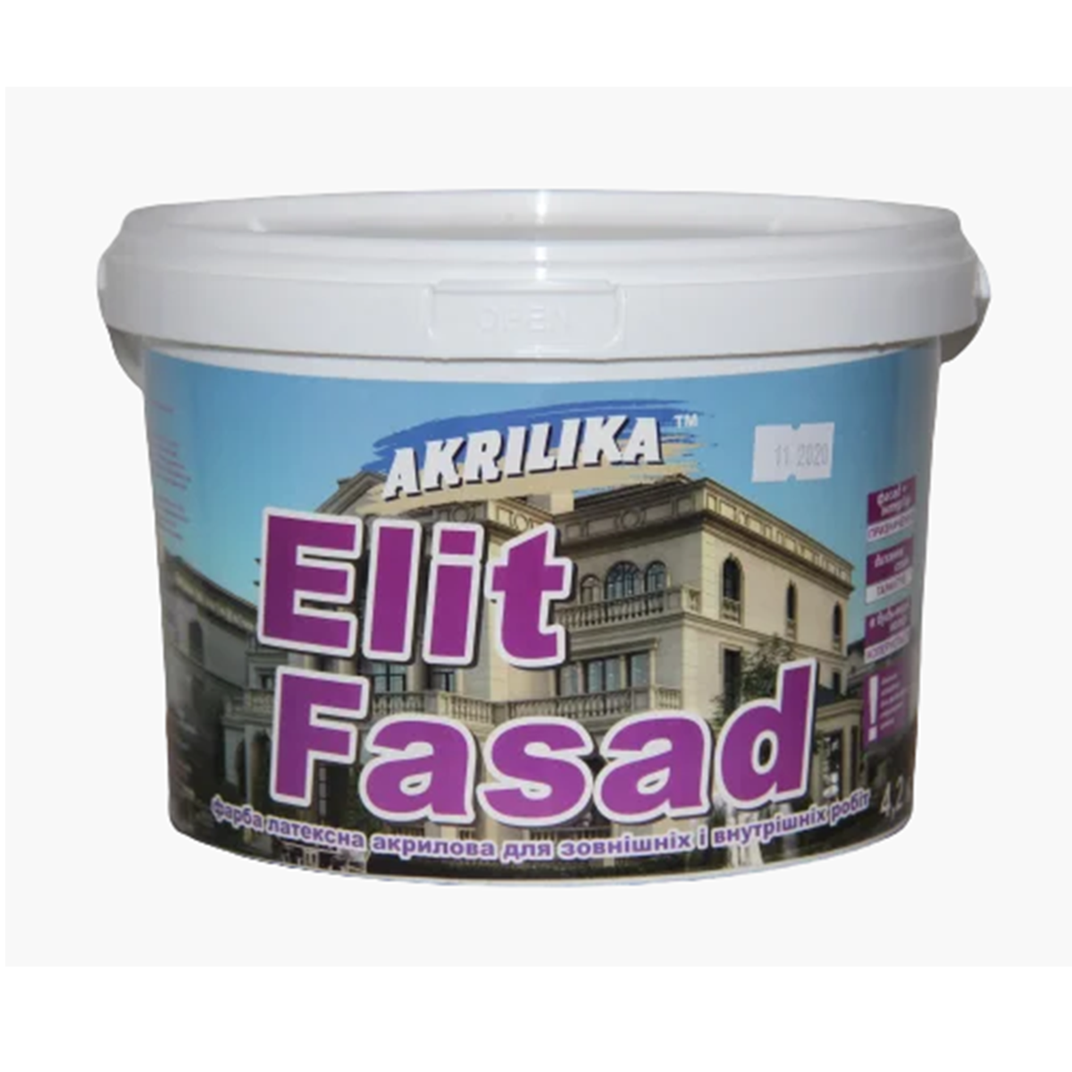 

Фасадная краска Akrilika Elit Fasad 4.2кг, Белый