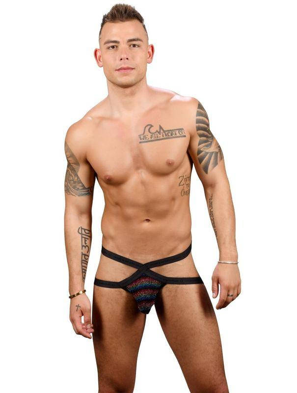 

Блестящие джоки "Дискотека рулит" от Andrew Christian XL, Черный