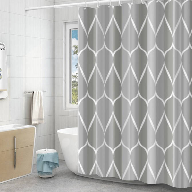 

Тканевая шторка для ванной SG Gray print 180х200 см (21003), Серый