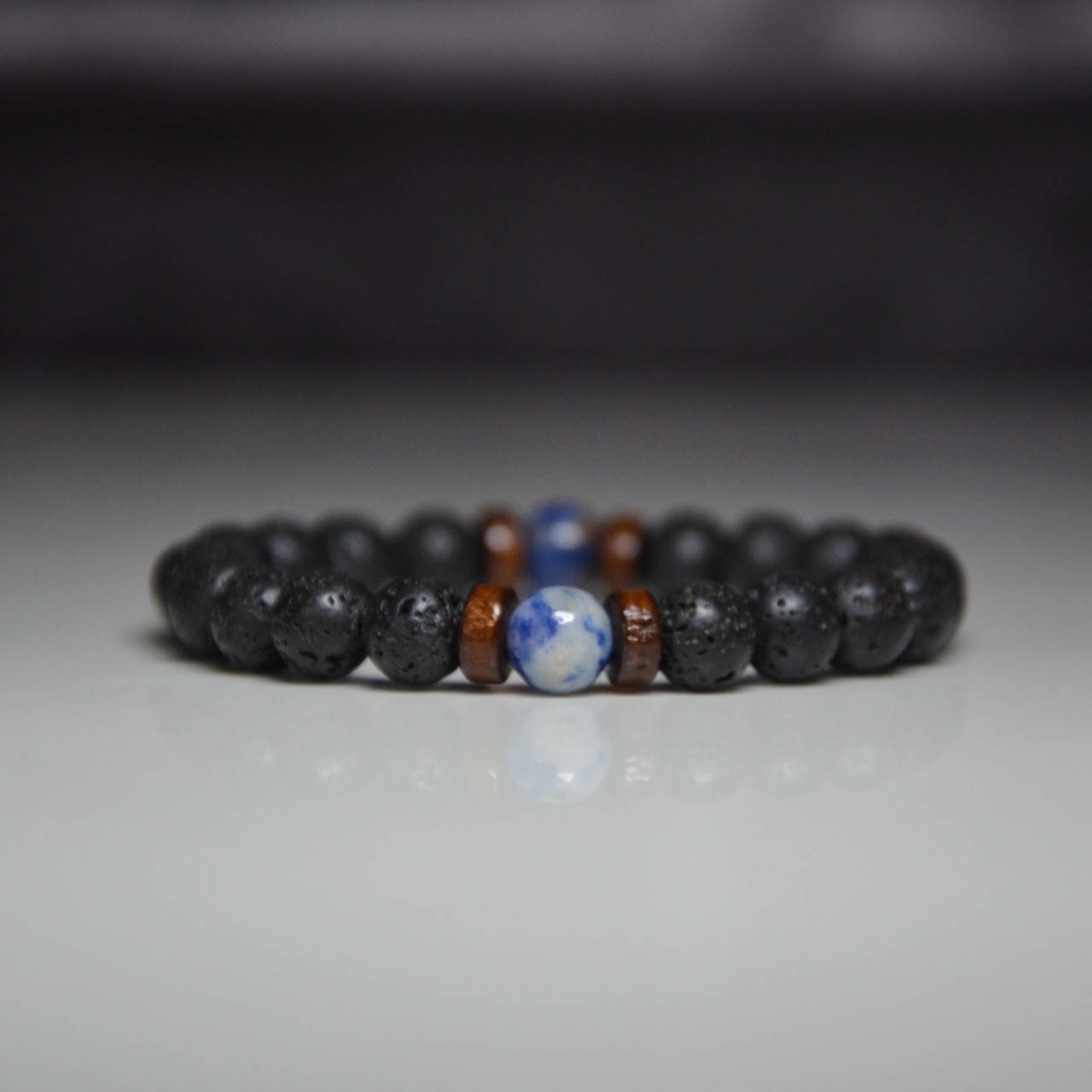 

Мужской Браслет на Руку с "Земным Шаром" из Натурального Камня