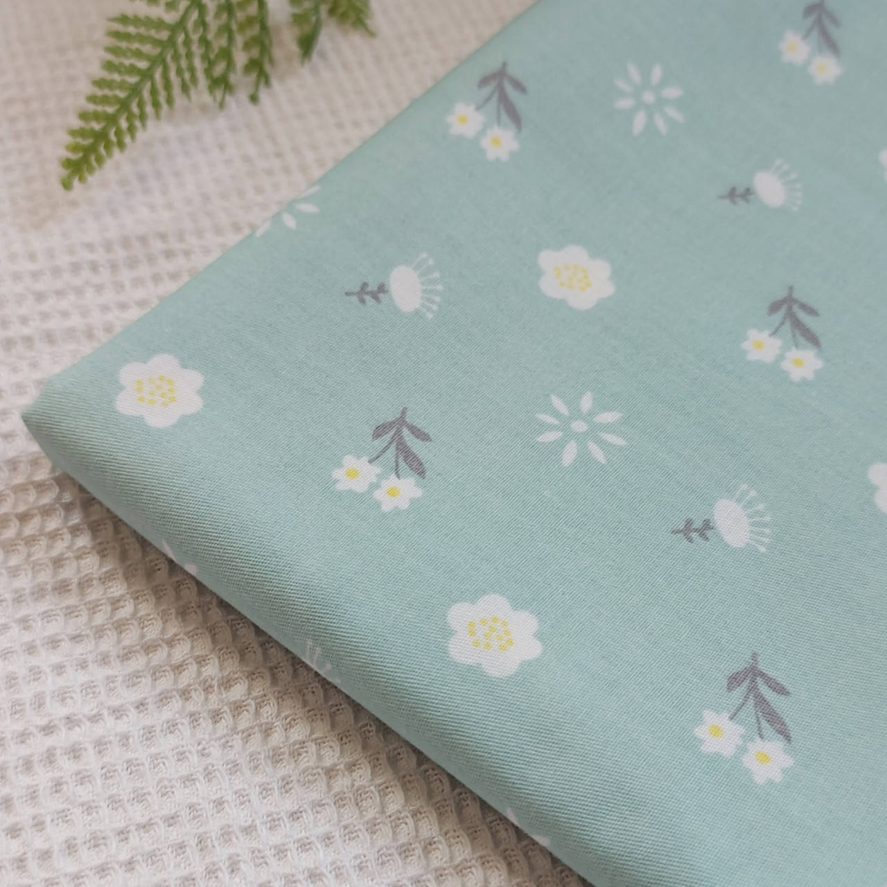 

Отрез Ткани Одуванчики на шалфейном, 100% хб пл. 130 г/м 45*50 см.