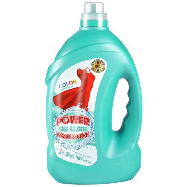 

Гель для стирки Power De Luxe бесфосфатный для цветного белья, 4л