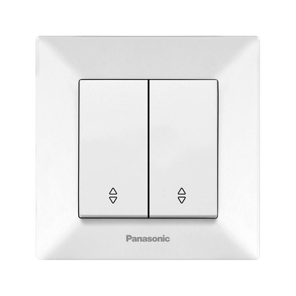 

Выключатель двухклавишный проходной Panasonic Arkedia Slim белый