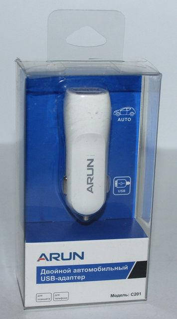 

Автомобильное зарядное устройство 2USB Arun C201