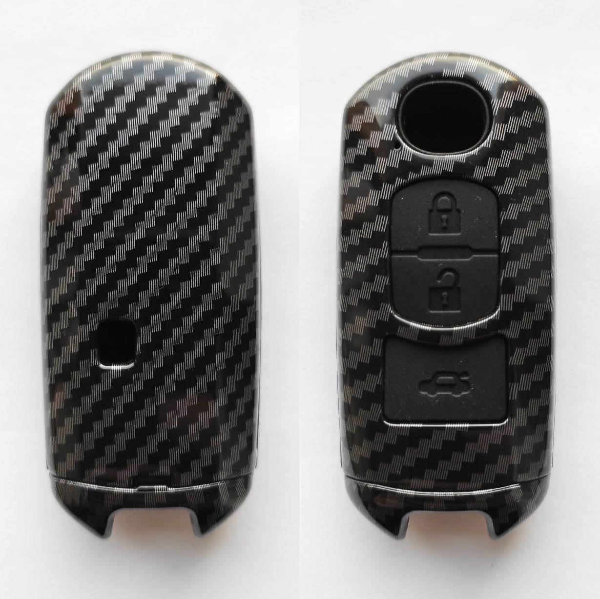 

Силиконовый чехол для смарт ключа зажигания Mazda ZN 3 (948) пластик/карбон