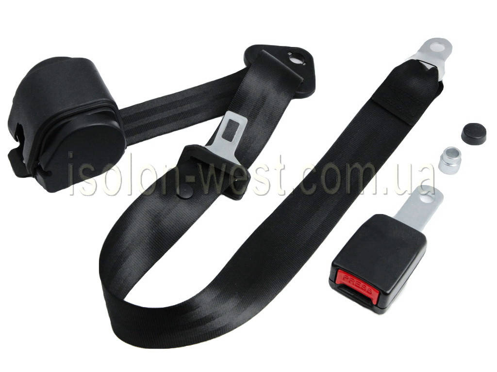 

Ремень безопасности 3-точечный черный, автоматический (инерционный)