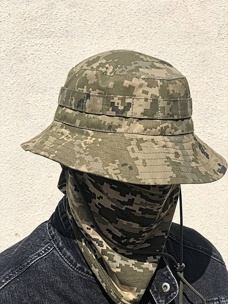 

Военная тактическая панама пиксель.Армейская панама с крепление для подбородка и с навесной системой MOLLE., Хаки