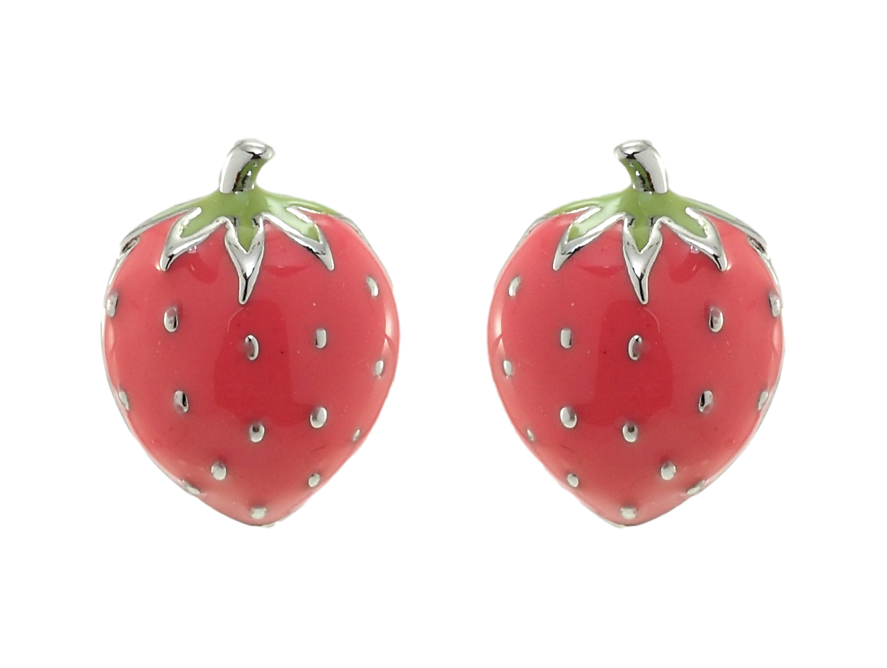 

Серьги детские Xuping Родий гвоздики (пусеты) "Клубнички покраска эмалью"