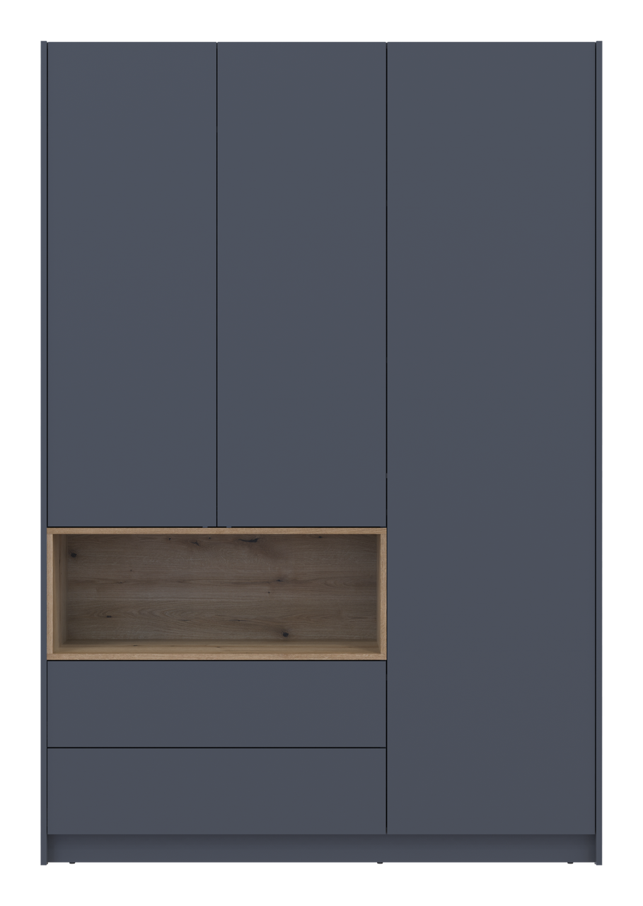 Шафа для одягу з нішею Doros Дейл Графіт/Дуб Евок 3 ДСП 150х52х220 (80737723)