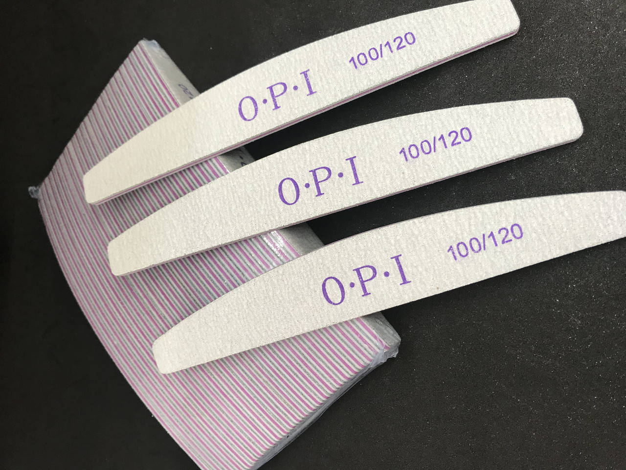 

Пилка для ногтей OPI 100/120, полукруг, серая (размер в ассортименте)