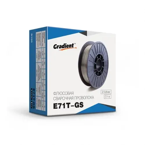 

Проволока флюсовая GRADIENT E71T-GS Ø0,8 мм (1 кг) самозащитная
