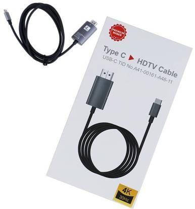 

Кабель Type c HDMI Переходник Type c HDMI Адаптер Type c HDMI 2m кабель с телефона на монитор, Черный