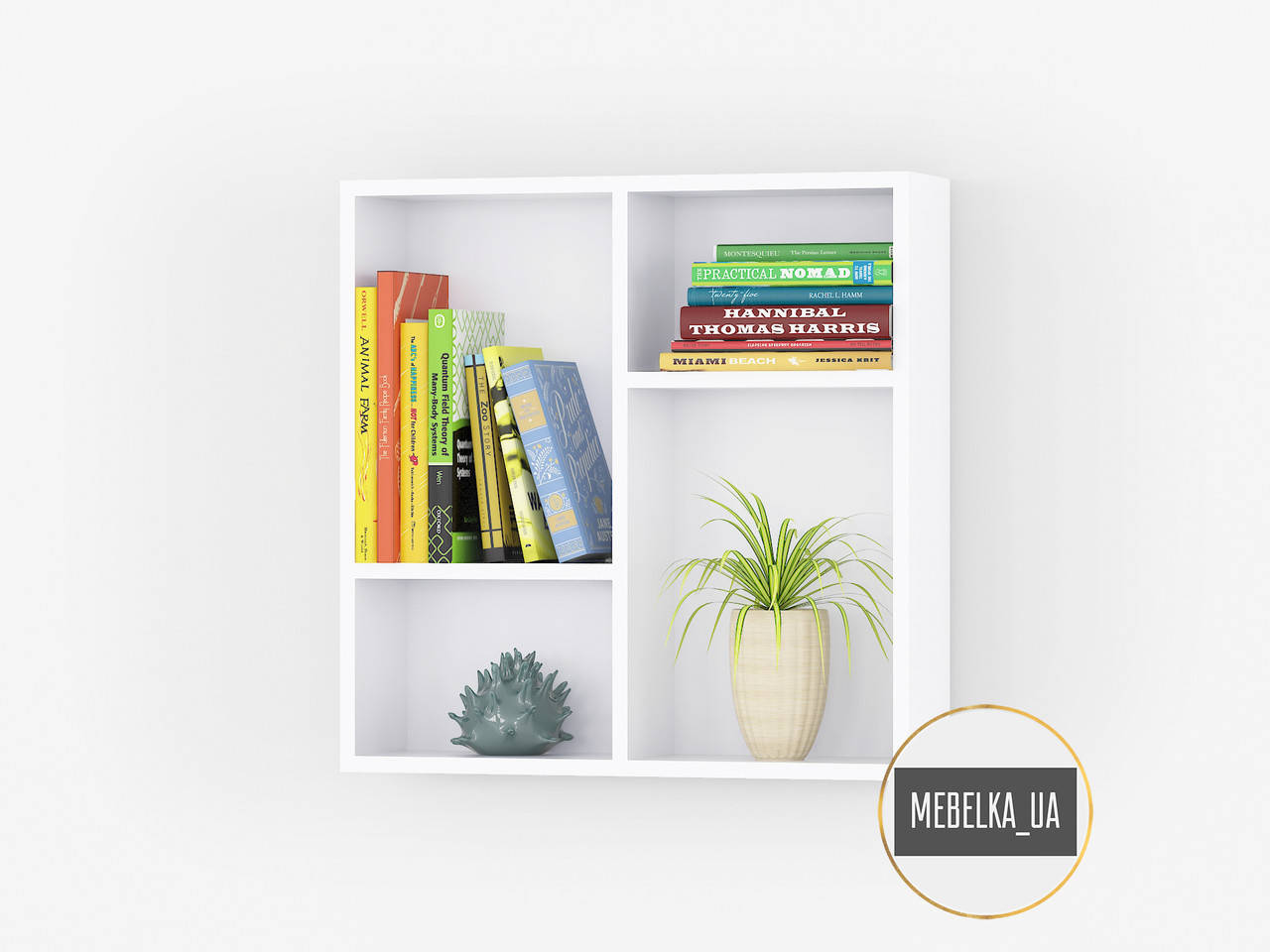 

Навесные полки, полки настенные для книг, полки в спальню, для ванной комнаты, кухня (2 шт.) KV0066 Белый