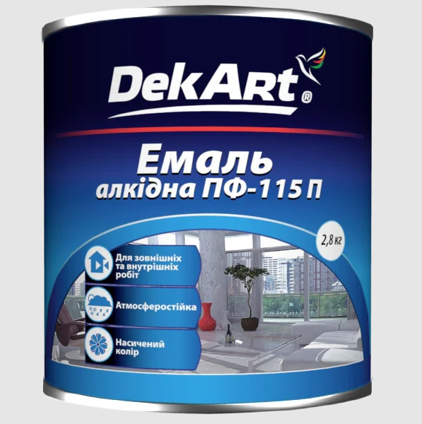 

Эмаль алкидная DekArt ПФ-115П зеленая 2.8 кг