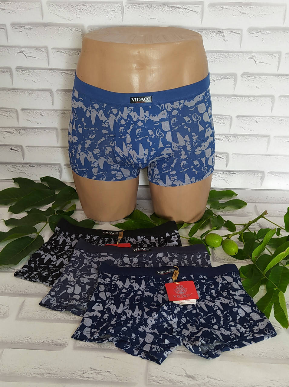 

Трусы мужские боксеры L(44-46) раз Vidass хлопок, Разные цвета