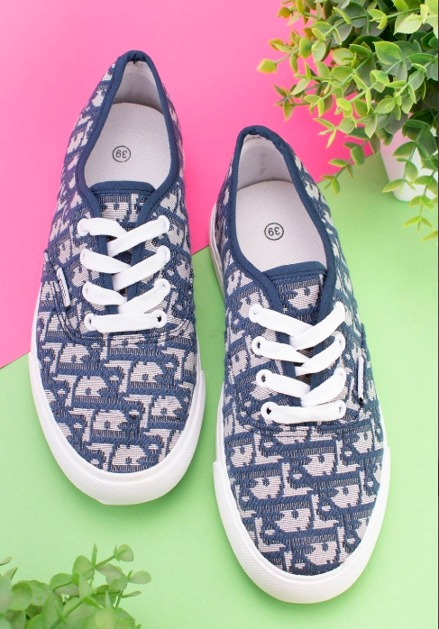 

Женские стильные синие молодежные кеды в принт, размеры 37,38,39,40,41, Синий