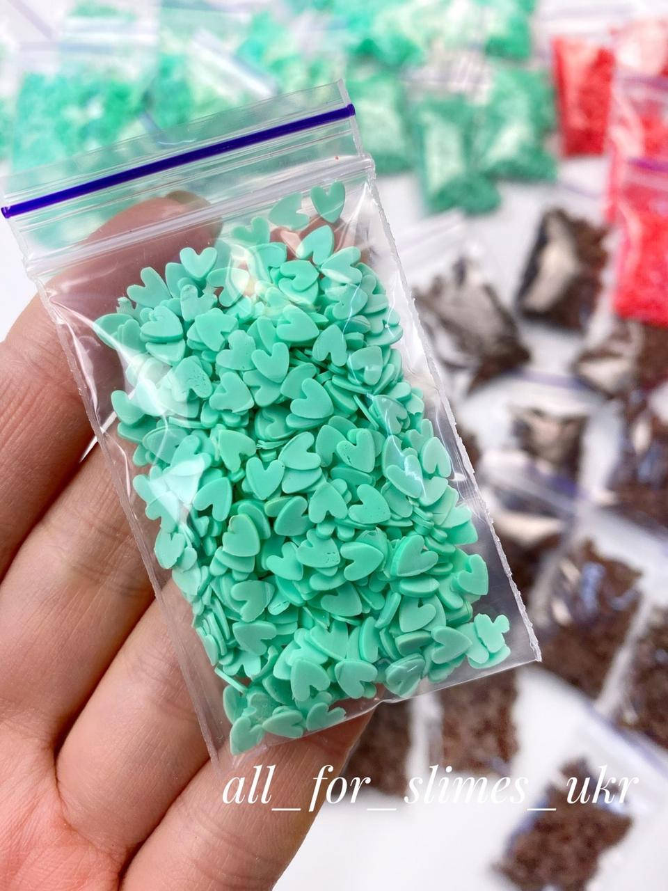 

Посыпка для слайма "Сердечки Mint", 10 мл