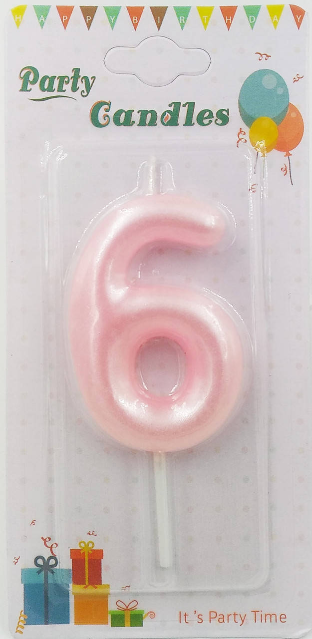 

Свечи цифры в торт "6" Розовые