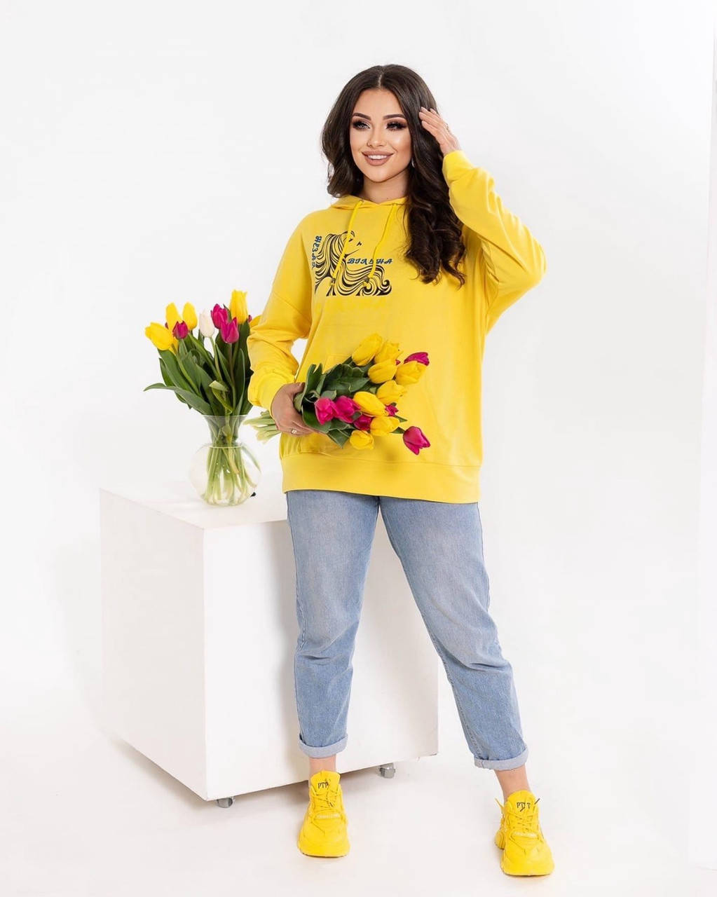 

Худи Ткань двухнить Размер 60-62, Желтый