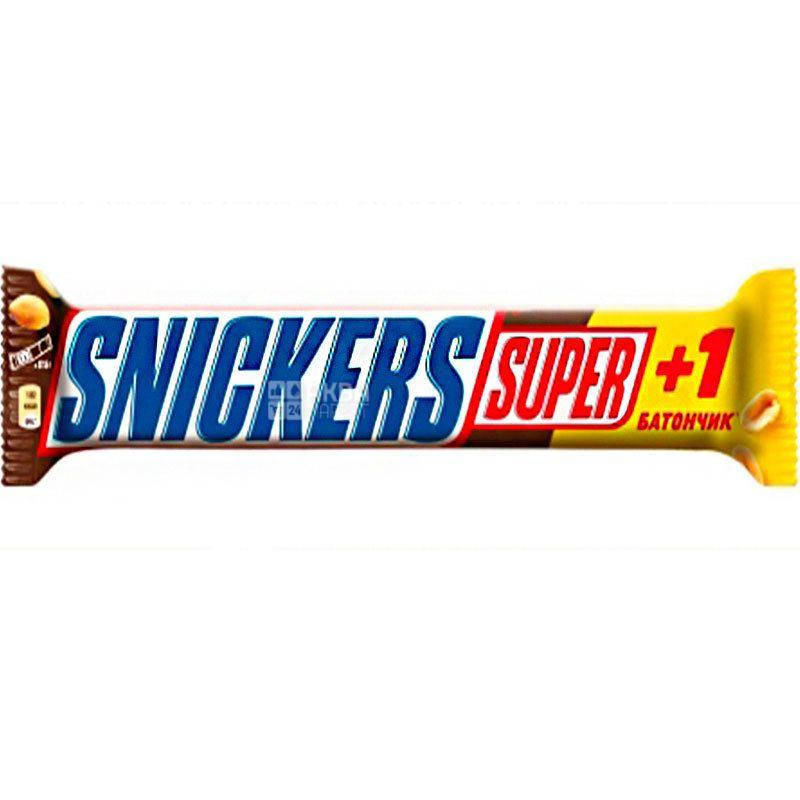 

Батончик шоколадный Snickers Super+1 112,5г