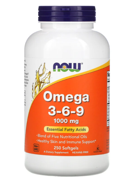 

Омега 3 6 9, Omega 3-6-9, Now Foods, 1000 мг, 250 гелевых капсул (NOW-01837)