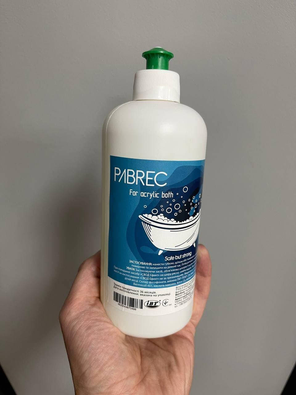 

Средство для мытья ванн после реставрации акрилом Pabrec
