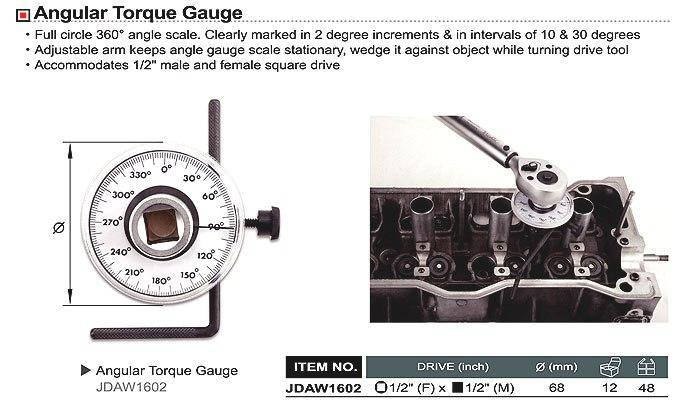 

Шкала доворотная угломер для измерения угла доворота и затяжки болтов TOPTUL JDAW1602