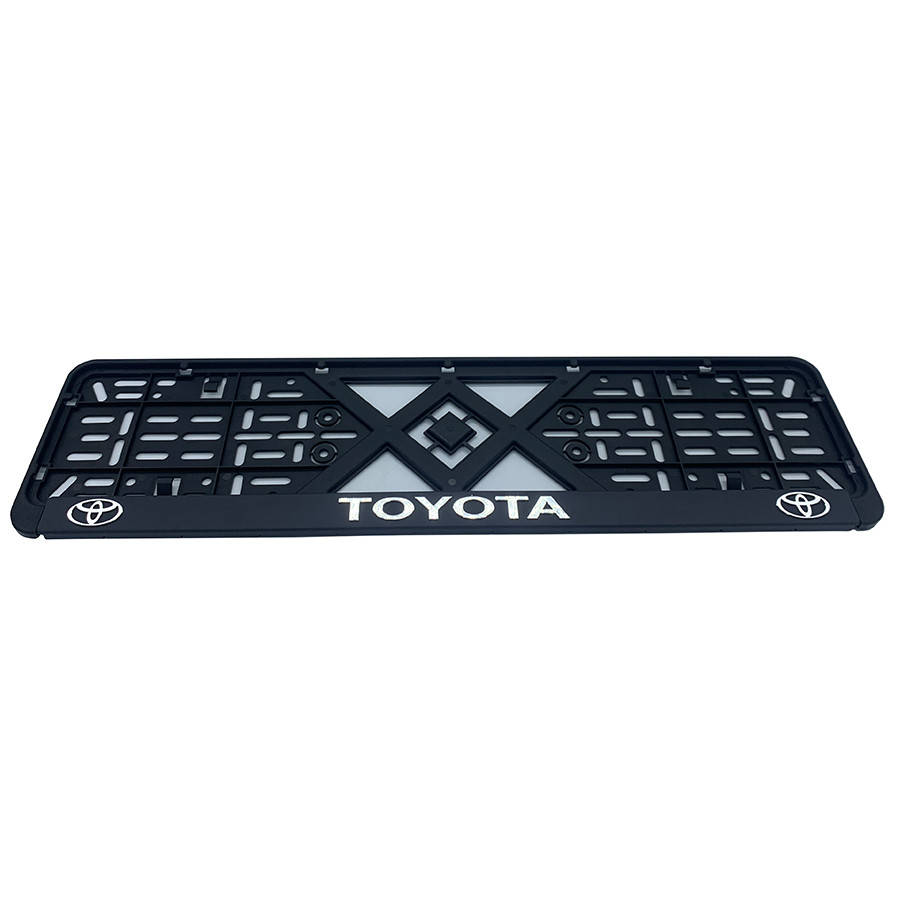 

Рамка номерного знака рельефная, из гибкого пластика, с хром надписью Toyota 1шт