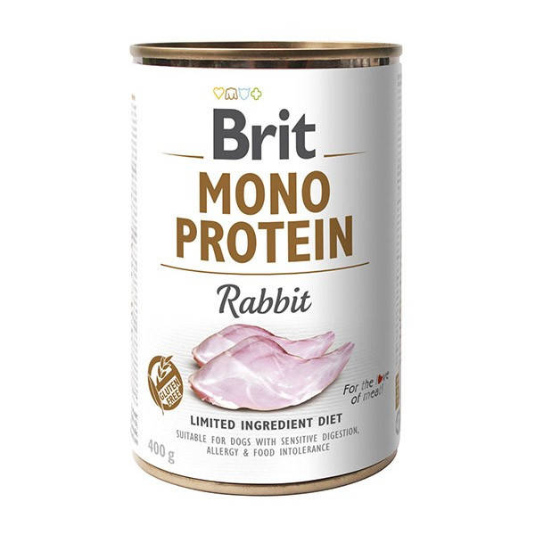 

Консервы для собак Brit Mono Protein Rabbit с кроликом 400 г