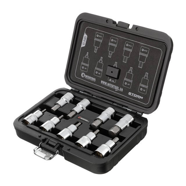 

Набор бит HEX 1/2" 4-17, 55мм, S2, STORM Intertool ET-8405