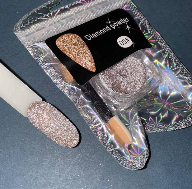 

Светоотражающая втирка блеск №9 Diamond Powder для дизайна ногтей, Серебристый