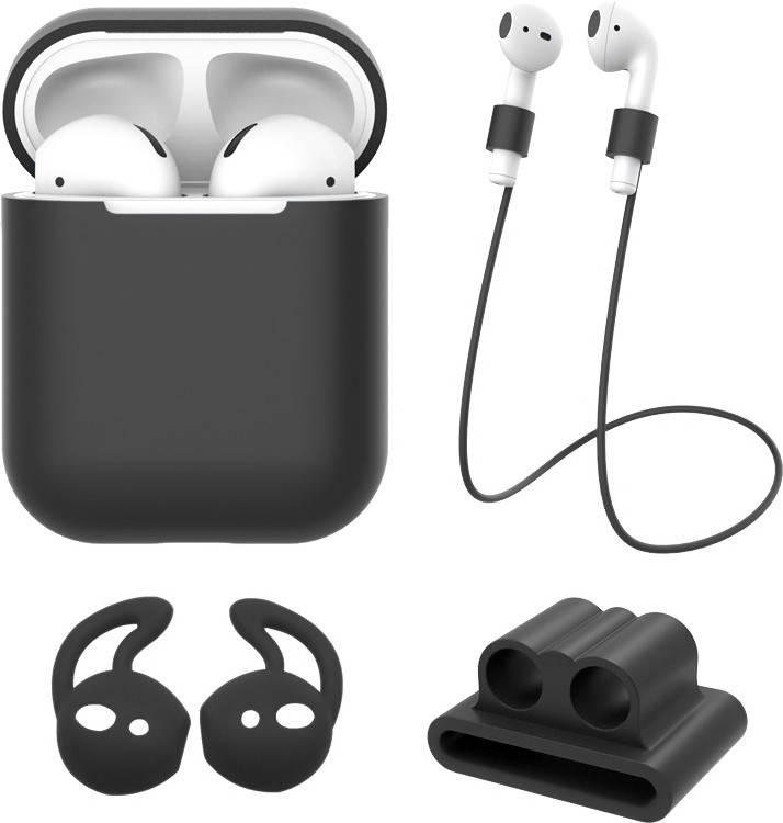 

Чехол для AirPods XO 4 в 1 Силиконовый Black, Черный