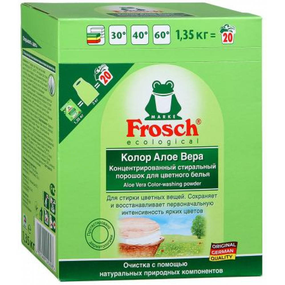 

Стиральный порошок для цветного белья Алое Вера Frosch, 1350 г